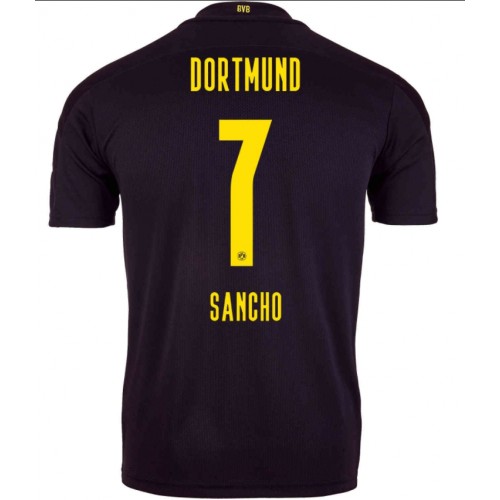 Borussia Dortmund Fodboldtrøjer Jadon Sancho 7 Udebanesæt 2020/21 Kort ærmer Borussia Dortmund Fodboldtrøjer Jadon Sancho 7 Udebanesæt 2020/21 Kort ærmer